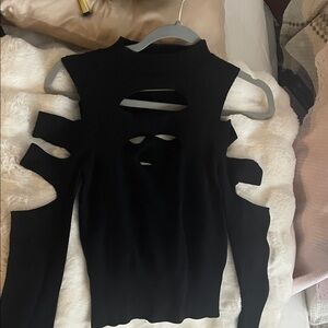 Express Black Cut-Out Blouse